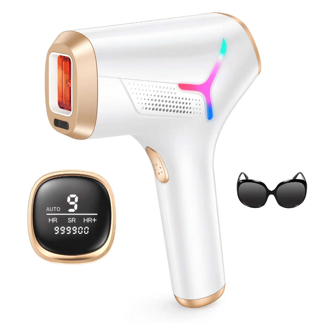 LumiFlash Premium IPL Haarentfernungsgerät für glatte Haut – entfernt Haare dauerhaft - ideal für empfindliche Haut & alle Körperbereiche