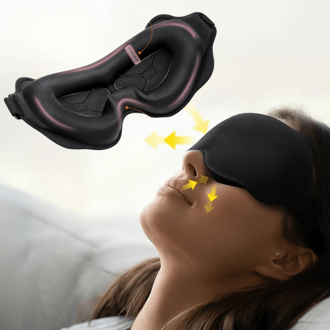 PureSleep Max – 3D-Augenmaske mit atmungsaktivem Material – Maximale Dunkelheit, ultraweich & für empfindliche Haut - Velvære