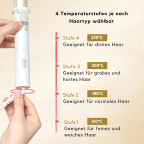 CurlMaster Pro - Rotierender Lockenstab mit Keramikbeschichtung – Schnelles Styling, Hitzeschutz & perfekte Beach Waves - Velvære