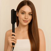 HeatBrush Pro – 2-in-1 Heizbürste für Glätten & Volumen – Schnelles Styling, Negativ-Ionen, 5 Heizstufen - Velvære
