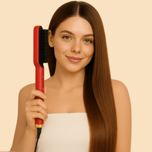 HeatBrush Pro – 2-in-1 Heizbürste für Glätten & Volumen – Schnelles Styling, Negativ-Ionen, 5 Heizstufen - Velvære