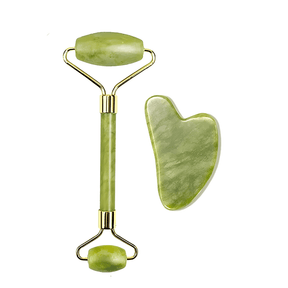 Jade Gua Sha & Roller - für Gesichtsmassage – Hautstraffung, Durchblutungsförderung & Lymphdrainage - Velvære